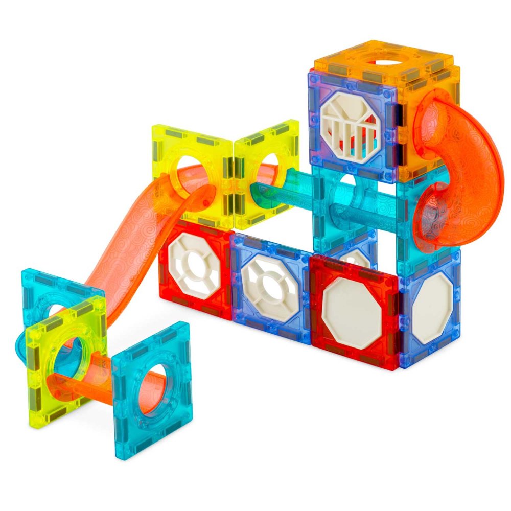 Ricokids RK-763 Light-Up Magnetic Marble Run Building Blocks, 70+ Pcs (1)