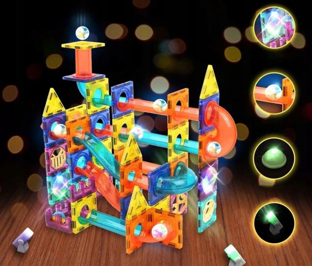 Light Magnetic Blocks Ball Track, Set of 110 Pcs (1)