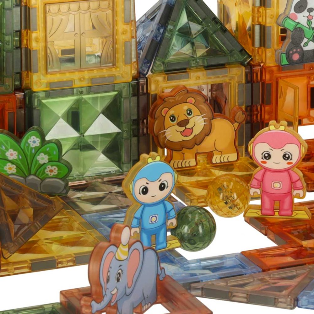 Glow in the Dark Magnetic Building Blocks 124 pcs (1)