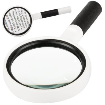 Classic Handheld Magnifying Glass 6x with 65mm Lens, Black and White