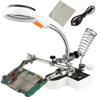 Soldering Helping Hand with 4.5x 11x LED Magnifying Glass