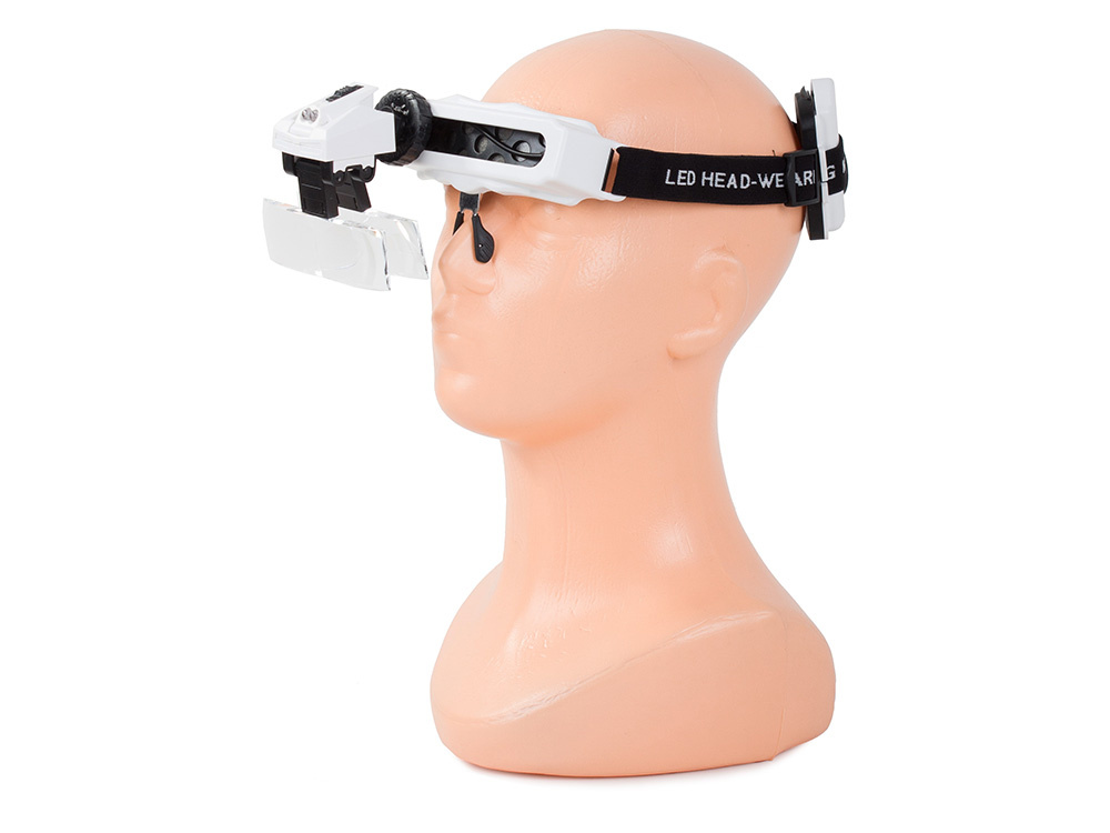 Headband Magnifier with 2 LED Light and 8 Interchangeable Lenses 1x-20x (0)