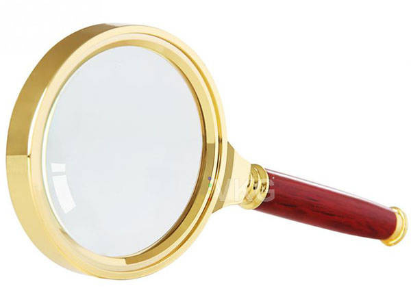 Classic Handheld Magnifying Glass 80mm for Reading and Hobbies, Gold (1)