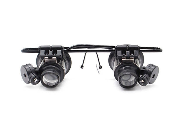 Watchmaker Magnifying Glasses with LED Light 20x 15mm, Black (1)