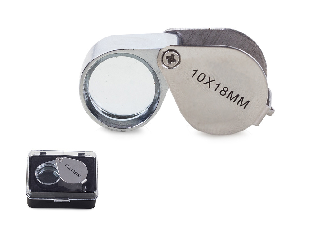 Folding Jeweler's Loupe 10x 16mm Pocket Magnifier, Silver (0)