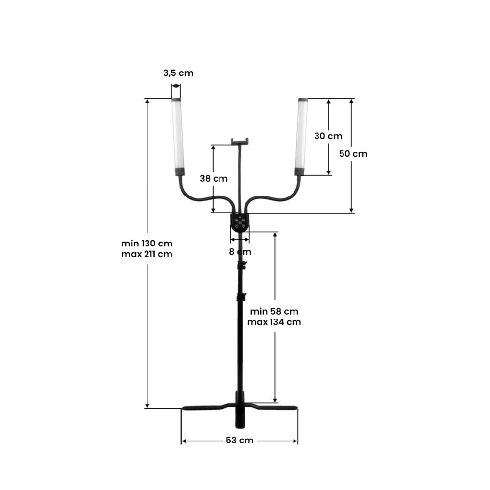 LED Makeup and Lash Lamp Polluks IV msp-mj-02 with Remote, black (3)