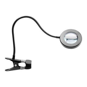 Adjustable Tabletop Clip-On Cosmetic LED USB Lamp with Magnifying Glass Reading Light