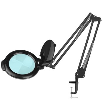 LED Magnifying Lamp Glow Moonlight 8013 6 inch 5D Desk Mount, Black