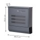Wall-Mounted Mailbox with Newspaper Holder ModernHome, Galvanized Steel, Anthracite