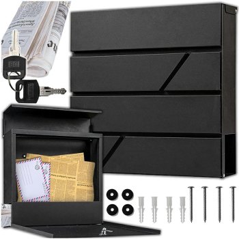 Wall Mount Mailbox with Newspaper Holder Strip, anthracite