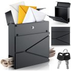 Humberg HM-862 Lockable Wall Mount Mailbox with Newspaper Holder, Anthracite