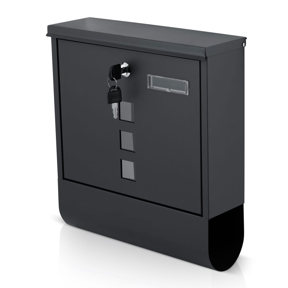 Humberg Wall Mounted Mailbox with Newspaper Holder HM-861, 34x30.5x10 cm, anthracite (2)