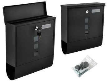 Wall Mount Mailbox with Newspaper Holder, Black