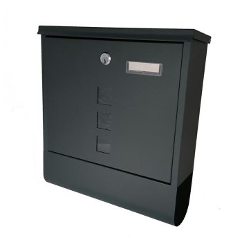 Wall-Mounted Mailbox with Newspaper Holder, Anthracite