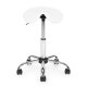 ModernHome Adjustable Swivel Saddle Stool with Wheels, White