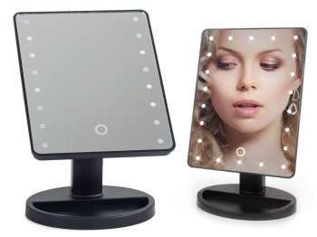 LED Illuminated Cosmetic Makeup Mirror, Black