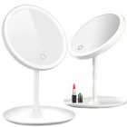 Round Make-up Table Mirror with LED Lighting, White