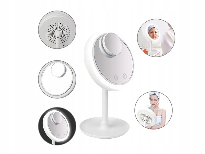 Round Make-up Table Mirror with LED Lighting and 5x Magnification, Different colors (7)