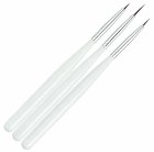 Fine Detail Nail Art Brush Set for Gel Polish and Manicures 3 pcs, White