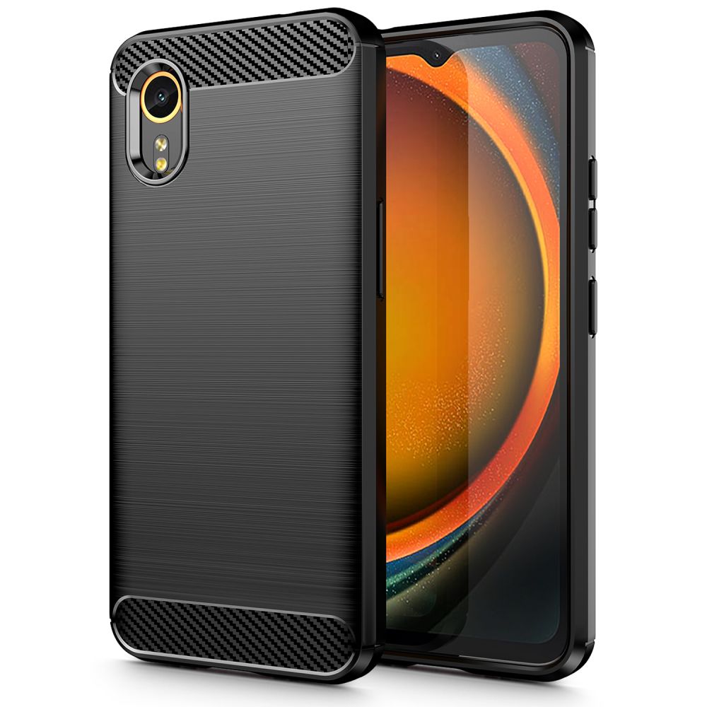 Samsung Galaxy Xcover 7 ( SM-G556B / DS ) Tech-Protect TPUCarbon Fiber TPU Protective Case Cover, Black