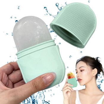 Silicone Ice Roller for Face, Soothing Cryotherapy Massager for Puffiness, Green
