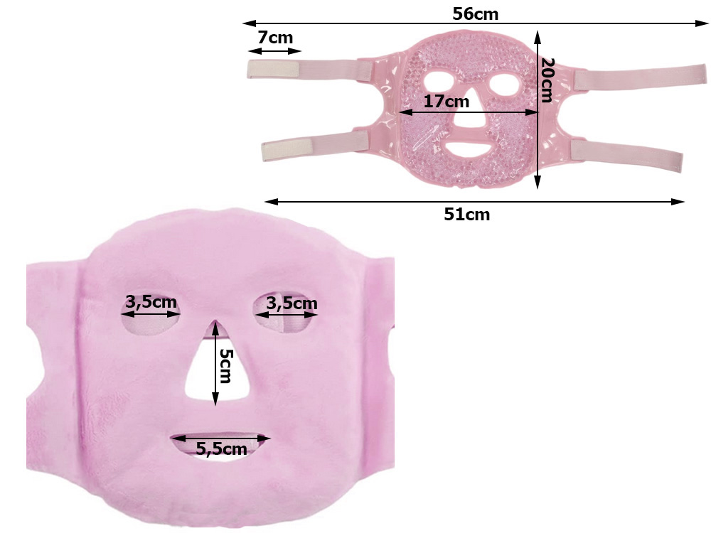 Cooling Gel Face Mask Relaxing Face Compress, Pink (10)