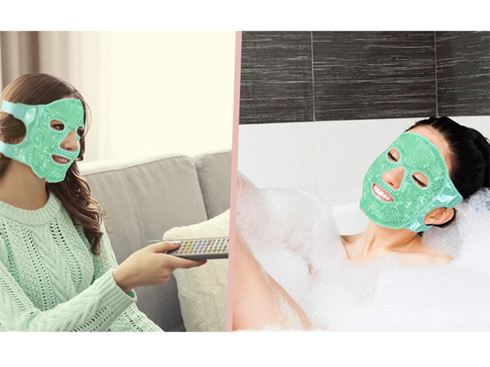 Cooling Gel Face Mask Relaxing Face Compress, Green (3)