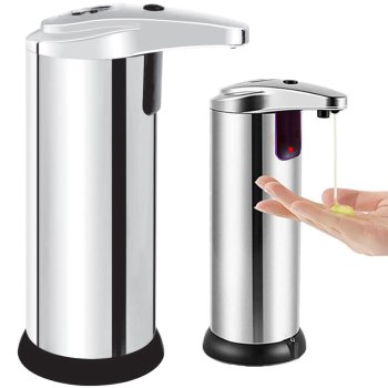Automatic Touchless Liquid Soap Dispenser with Motion Sensor, 200 ml, Silver