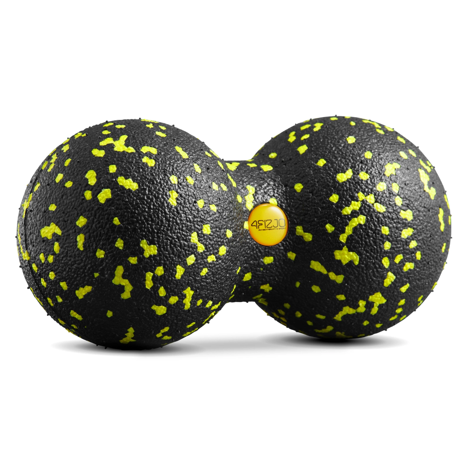 Double Peanut Massage Ball EPP 8cm 4FIZJO, Black-Yellow