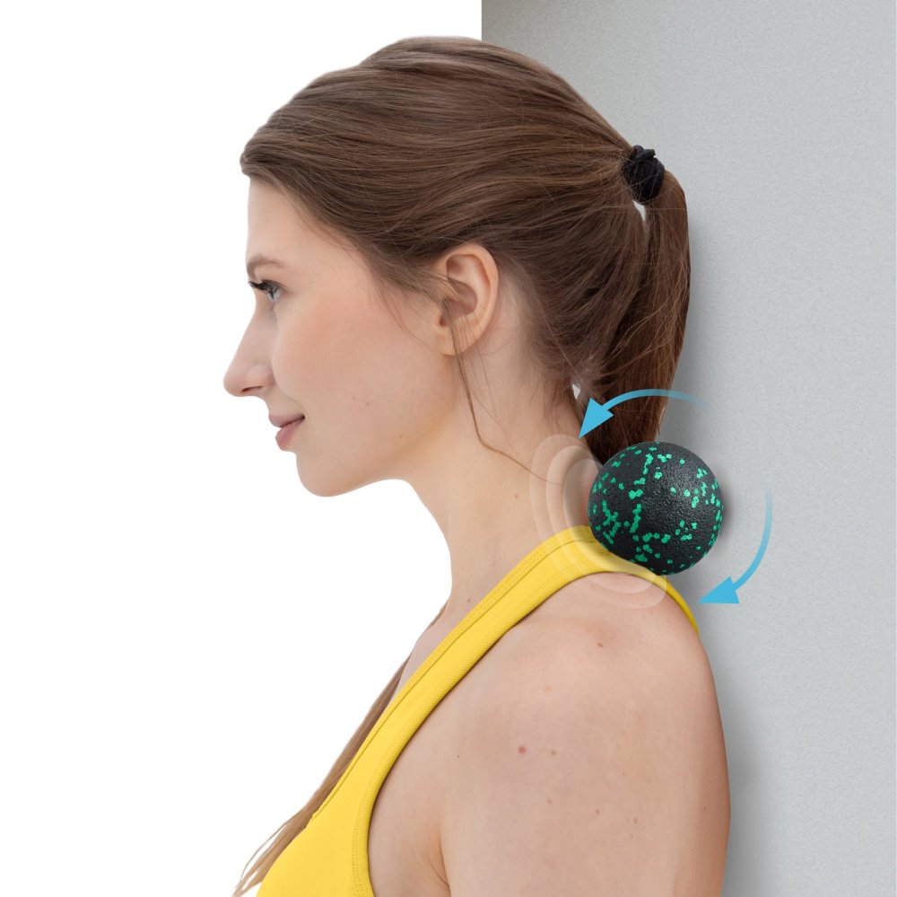 Double Massage Ball EPP 8cm 4FIZJO Peanut Roller, black-green (1)