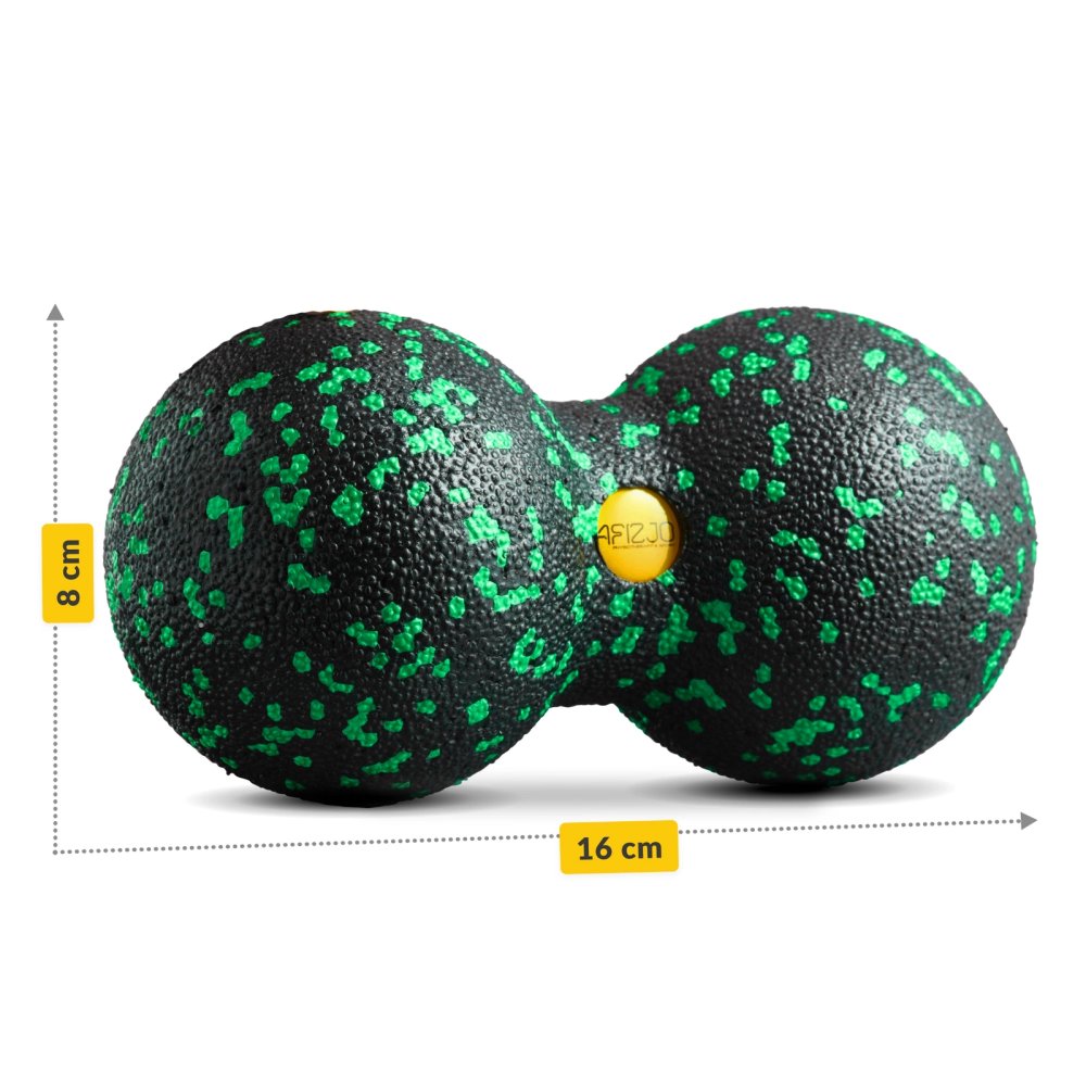 Double Massage Ball EPP 8cm 4FIZJO Peanut Roller, black-green (0)