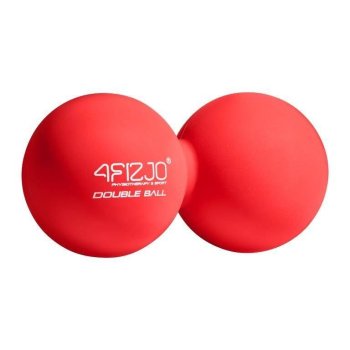 4FIZJO Hard Rubber Massage Double Fascia Ball 13,5 x 6,5cm, Red