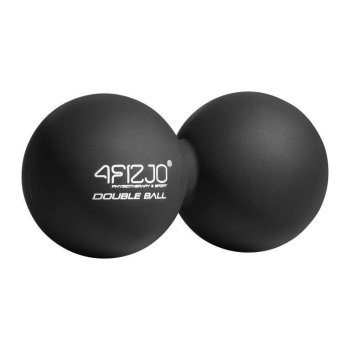 4FIZJO Hard Rubber Massage Double Fascia Ball 13,5 x 6,5cm, Black