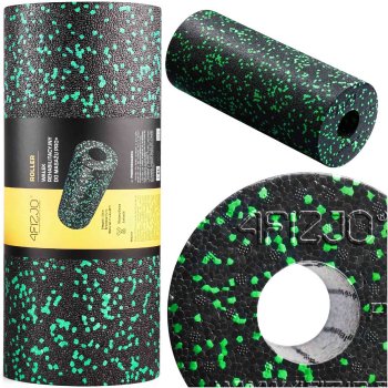 4FIZJO PRO+ Yoga Fitness Massage Foam Roller 33cm, Black/Green
