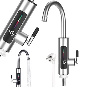 Electric Water Heater Kitchen Faucet LCD 3KW