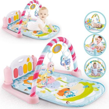 Large Educational Mat with Piano Interactive 5W1 Pink Nicekids Lz-9903