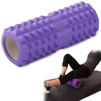 Textured Foam Roller for Deep Tissue Massage and Fitness 32cm, purple