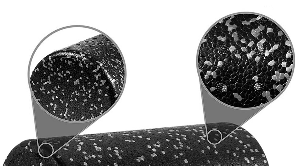 Yoga Massage Roller + Massage Double Fascia Ball + Massage Motion Ball Set, Black-White (3)