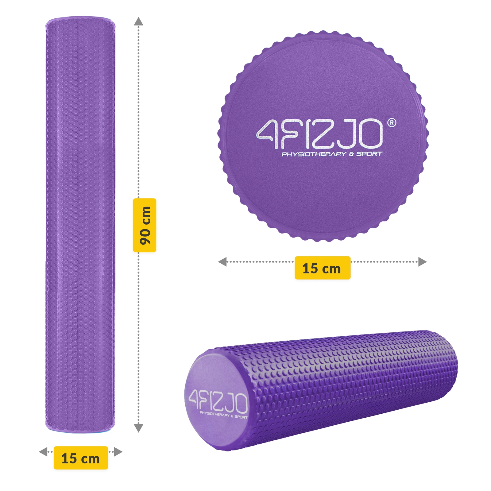 CARE+ Textured Foam Roller for Massage 90 cm, purple (1)