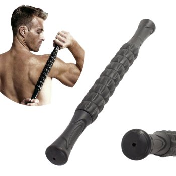 Massage roller for body, back and legs with 360° rotation, black