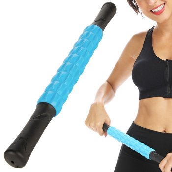 Massage roller for body, back and legs 360°, for back pain, blue