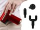 Relaxing Mini Muscle Massager Gun with 4 Nozzles Wireless Massage Device, Red