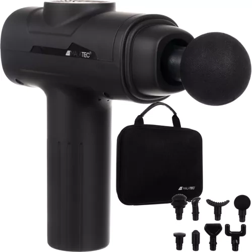 Malatec 23642 Percussion Massage Gun with 8 Heads, Black
