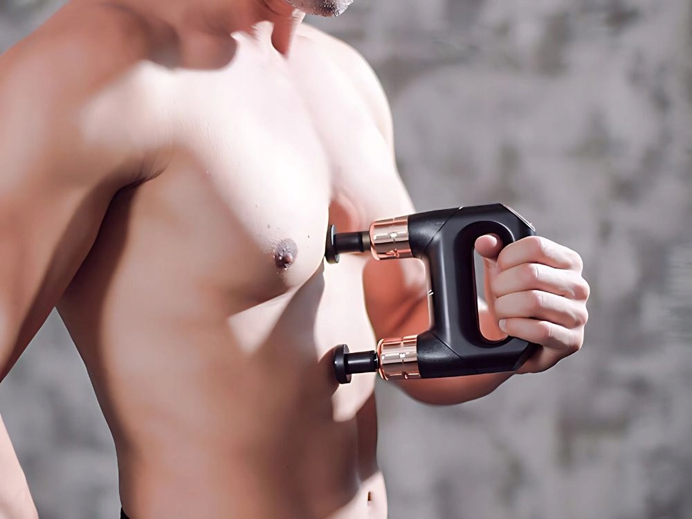 Double Massage Gun Body Back Massager with 8 Tips (1)