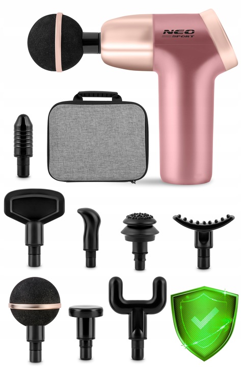 Body Massage Gun + 8 Noozles Neo-sport NS-500, Pink (8)