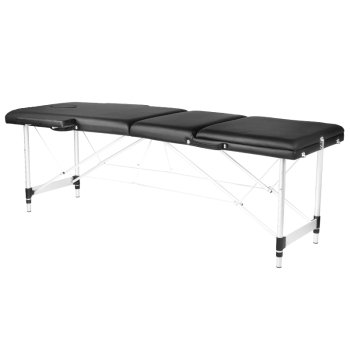 Foldable massage table ALUMINUM COMFORT 3 sections, black