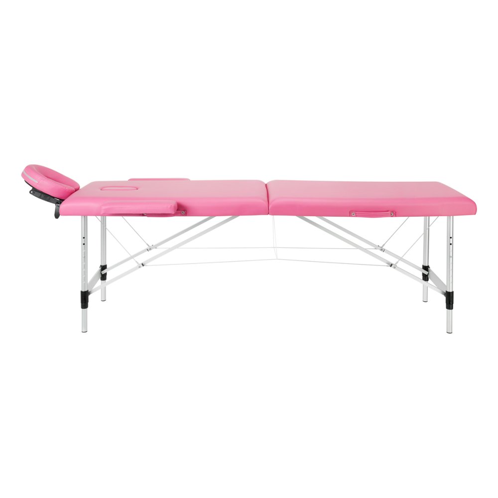 Balance Portable Massage Table Aluminum 2 Section Folding, Pink (1)