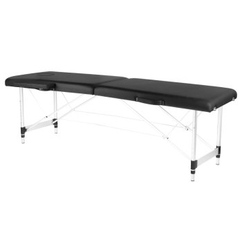 Foldable massage table ALUMINUM COMFORT 2 sections, black