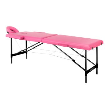 Folding Massage Table Aluminum Comfort Activ Fizjo 2 Segment Pink Black