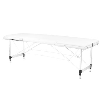 Foldable massage table ALUMINUM COMFORT 3 sections, white